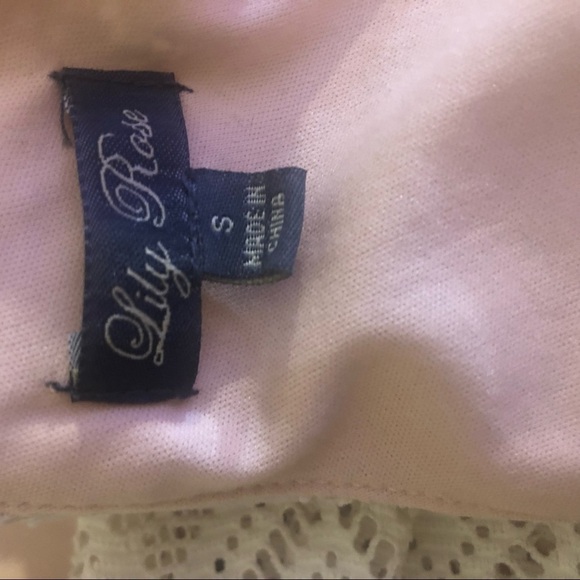 Lily Rose Bateau Neck Low-Back Dress Fit & Flared Ivory Lace Over Cream Size Sm - Picture 7 of 9